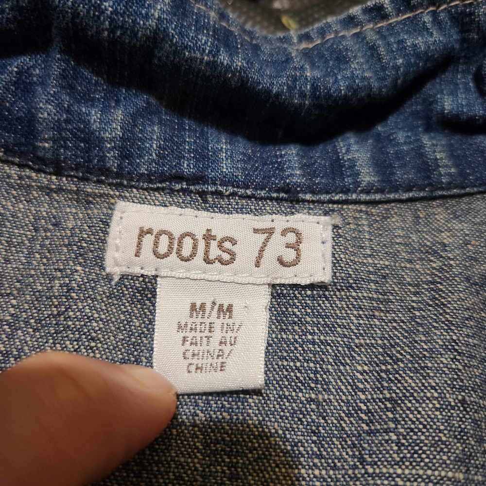 Vintage Roots Kids Blue Denim Jacket with White Accents - Picture 3 of 5